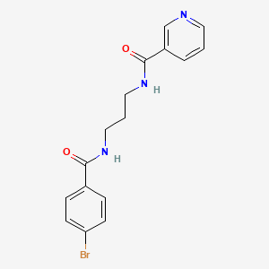 molecular formula C16H16BrN3O2 B5494872 N-[3-[(4-bromobenzoyl)amino]propyl]pyridine-3-carboxamide 