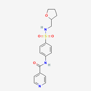 molecular formula C17H19N3O4S B5495066 N-(4-{[(OXOLAN-2-YL)METHYL]SULFAMOYL}PHENYL)PYRIDINE-4-CARBOXAMIDE 