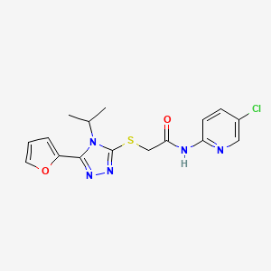 molecular formula C16H16ClN5O2S B5495168 N-(5-CHLORO-2-PYRIDINYL)-2-{[5-(2-FURYL)-4-ISOPROPYL-4H-1,2,4-TRIAZOL-3-YL]SULFANYL}ACETAMIDE 