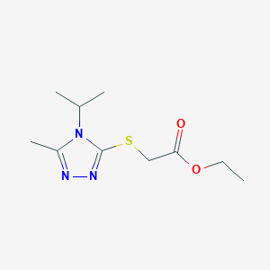 molecular formula C10H17N3O2S B5495401 ETHYL 2-[(4-ISOPROPYL-5-METHYL-4H-1,2,4-TRIAZOL-3-YL)SULFANYL]ACETATE 