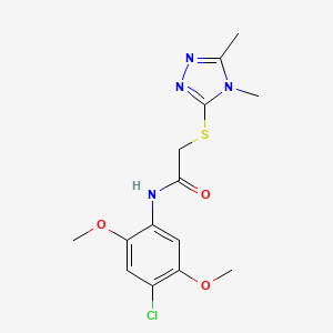 molecular formula C14H17ClN4O3S B5495431 N-(4-chloro-2,5-dimethoxyphenyl)-2-[(4,5-dimethyl-4H-1,2,4-triazol-3-yl)sulfanyl]acetamide 