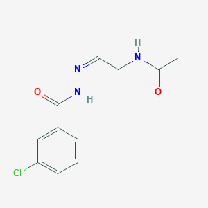 molecular formula C12H14ClN3O2 B5495442 N-[(Z)-1-acetamidopropan-2-ylideneamino]-3-chlorobenzamide 