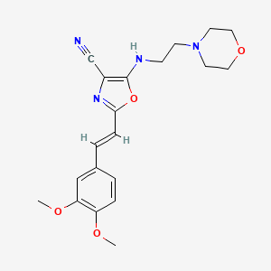 molecular formula C20H24N4O4 B5495484 2-[(1E)-2-(3,4-DIMETHOXYPHENYL)ETHENYL]-5-{[2-(MORPHOLIN-4-YL)ETHYL]AMINO}-1,3-OXAZOLE-4-CARBONITRILE 