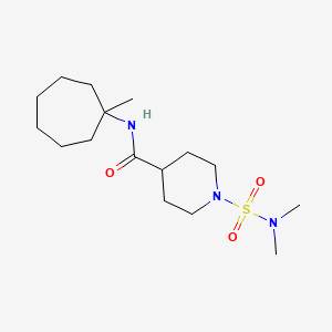 molecular formula C16H31N3O3S B5495517 1-[(dimethylamino)sulfonyl]-N-(1-methylcycloheptyl)-4-piperidinecarboxamide 