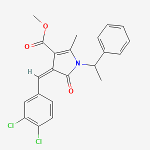 molecular formula C22H19Cl2NO3 B5495574 methyl (4Z)-4-(3,4-dichlorobenzylidene)-2-methyl-5-oxo-1-(1-phenylethyl)-4,5-dihydro-1H-pyrrole-3-carboxylate 