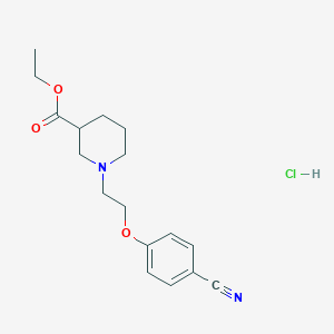 molecular formula C17H23ClN2O3 B5495736 Ethyl 1-[2-(4-cyanophenoxy)ethyl]piperidine-3-carboxylate;hydrochloride 