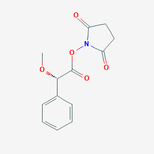 molecular formula C13H13NO5 B054959 N-Succinimidyl-2-methoxy 2-phenylacetic acid ester CAS No. 122607-12-9