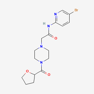 molecular formula C16H21BrN4O3 B5495928 N-(5-bromopyridin-2-yl)-2-[4-(tetrahydrofuran-2-ylcarbonyl)piperazin-1-yl]acetamide 