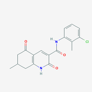 molecular formula C18H17ClN2O3 B5495962 N-(3-chloro-2-methylphenyl)-7-methyl-2,5-dioxo-1,2,5,6,7,8-hexahydroquinoline-3-carboxamide 
