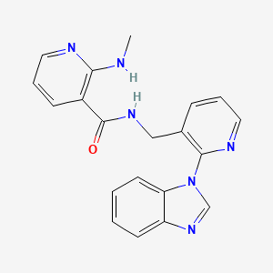 molecular formula C20H18N6O B5496292 N-{[2-(1H-benzimidazol-1-yl)pyridin-3-yl]methyl}-2-(methylamino)nicotinamide 