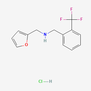 molecular formula C13H13ClF3NO B5496298 N-(furan-2-ylmethyl)-1-[2-(trifluoromethyl)phenyl]methanamine;hydrochloride 