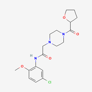 molecular formula C18H24ClN3O4 B5496303 N-(5-chloro-2-methoxyphenyl)-2-[4-(tetrahydro-2-furanylcarbonyl)-1-piperazinyl]acetamide 