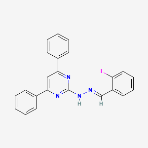 molecular formula C23H17IN4 B5496382 N-[(E)-(2-iodophenyl)methylideneamino]-4,6-diphenylpyrimidin-2-amine 