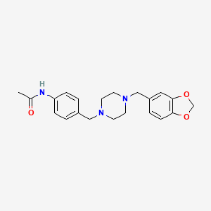molecular formula C21H25N3O3 B5496447 N-(4-{[4-(1,3-benzodioxol-5-ylmethyl)-1-piperazinyl]methyl}phenyl)acetamide 