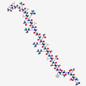 molecular formula C₁₃₀H₂₂₀N₄₄O₄₀ B549651 L-Histidyl-L-seryl-L-a-aspartylglycyl-L-threonyl-L-phenylalanyl-L-threonyl-L-seryl-L-a-glutamyl-L-leucyl-L-seryl-L-arginyl-L-leucyl-L-arginyl-L-a-glutamylglycyl-L-alanyl-L-arginyl-L-leucyl-L-glutaminyl-L-arginyl-L-leucyl-L-leucyl-L-glutaminylglycyl-L-leucyl-L-valinamide CAS No. 108153-74-8