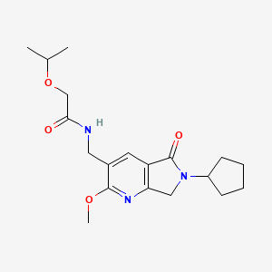 molecular formula C19H27N3O4 B5496545 N-[(6-cyclopentyl-2-methoxy-5-oxo-6,7-dihydro-5H-pyrrolo[3,4-b]pyridin-3-yl)methyl]-2-isopropoxyacetamide 