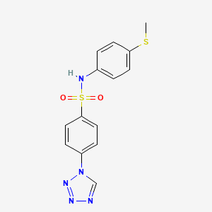 molecular formula C14H13N5O2S2 B5496565 N-(4-methylsulfanylphenyl)-4-(tetrazol-1-yl)benzenesulfonamide 