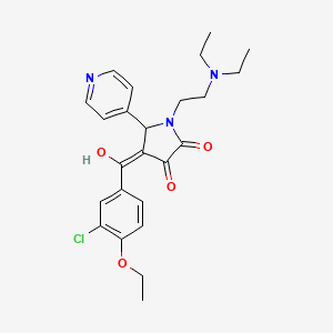 molecular formula C24H28ClN3O4 B5496668 (4E)-4-[(3-chloro-4-ethoxyphenyl)-hydroxymethylidene]-1-[2-(diethylamino)ethyl]-5-pyridin-4-ylpyrrolidine-2,3-dione 