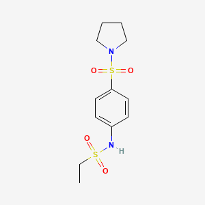 molecular formula C12H18N2O4S2 B5496729 N-[4-(pyrrolidin-1-ylsulfonyl)phenyl]ethanesulfonamide 