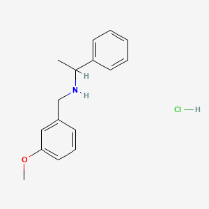 molecular formula C16H20ClNO B5496854 N-[(3-methoxyphenyl)methyl]-1-phenylethanamine;hydrochloride 