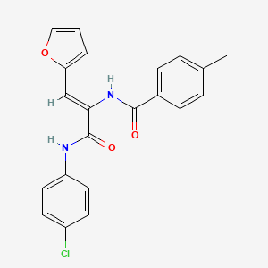 molecular formula C21H17ClN2O3 B5497103 N-[(Z)-3-(4-chloroanilino)-1-(furan-2-yl)-3-oxoprop-1-en-2-yl]-4-methylbenzamide 