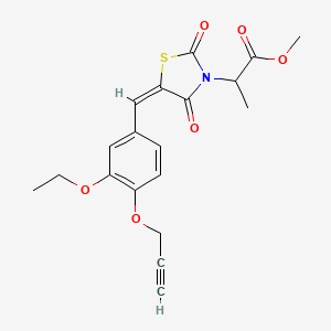 molecular formula C19H19NO6S B5497138 methyl 2-[(5E)-5-[(3-ethoxy-4-prop-2-ynoxyphenyl)methylidene]-2,4-dioxo-1,3-thiazolidin-3-yl]propanoate 