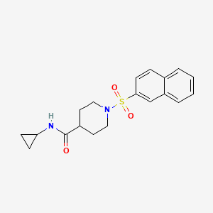 molecular formula C19H22N2O3S B5497239 N-cyclopropyl-1-naphthalen-2-ylsulfonylpiperidine-4-carboxamide 