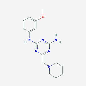 molecular formula C16H22N6O B5497382 N2-(3-METHOXYPHENYL)-6-[(PIPERIDIN-1-YL)METHYL]-1,3,5-TRIAZINE-2,4-DIAMINE 