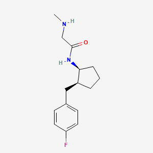 molecular formula C15H21FN2O B5497388 N-[(1S,2S)-2-[(4-fluorophenyl)methyl]cyclopentyl]-2-(methylamino)acetamide 
