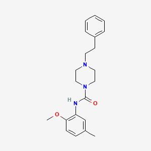 molecular formula C21H27N3O2 B5497462 N-(2-methoxy-5-methylphenyl)-4-(2-phenylethyl)piperazine-1-carboxamide 