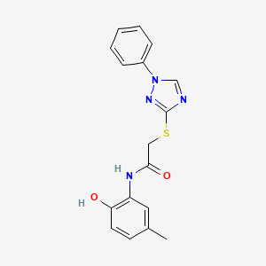 molecular formula C17H16N4O2S B5497555 N-(2-hydroxy-5-methylphenyl)-2-[(1-phenyl-1H-1,2,4-triazol-3-yl)thio]acetamide 