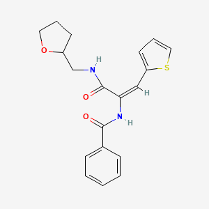 molecular formula C19H20N2O3S B5497568 N-[1-{[(tetrahydro-2-furanylmethyl)amino]carbonyl}-2-(2-thienyl)vinyl]benzamide 