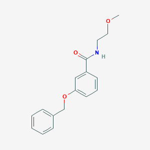 molecular formula C17H19NO3 B5497631 N-(2-methoxyethyl)-3-phenylmethoxybenzamide 