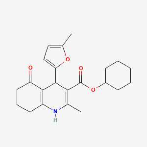 molecular formula C22H27NO4 B5497881 Cyclohexyl 2-methyl-4-(5-methylfuran-2-yl)-5-oxo-1,4,5,6,7,8-hexahydroquinoline-3-carboxylate 