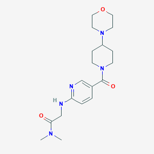 molecular formula C19H29N5O3 B5497921 N~1~,N~1~-dimethyl-N~2~-{5-[(4-morpholin-4-ylpiperidin-1-yl)carbonyl]pyridin-2-yl}glycinamide 