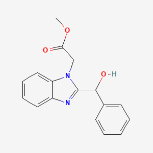 molecular formula C17H16N2O3 B5498017 METHYL 2-{2-[HYDROXY(PHENYL)METHYL]-1H-1,3-BENZODIAZOL-1-YL}ACETATE 