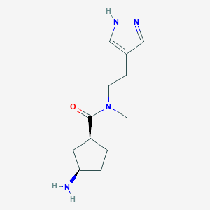 molecular formula C12H20N4O B5498037 (1S,3R)-3-amino-N-methyl-N-[2-(1H-pyrazol-4-yl)ethyl]cyclopentane-1-carboxamide 
