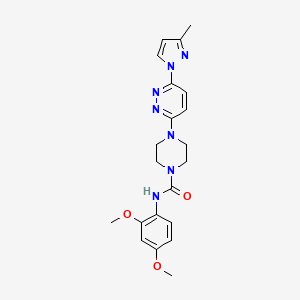 molecular formula C21H25N7O3 B5498127 N-(2,4-dimethoxyphenyl)-4-[6-(3-methyl-1H-pyrazol-1-yl)-3-pyridazinyl]-1-piperazinecarboxamide 