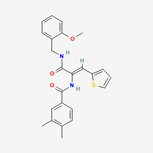 molecular formula C24H24N2O3S B5498143 N-[(Z)-3-[(2-methoxyphenyl)methylamino]-3-oxo-1-thiophen-2-ylprop-1-en-2-yl]-3,4-dimethylbenzamide 