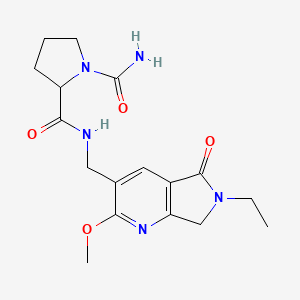molecular formula C17H23N5O4 B5498683 N~2~-[(6-ethyl-2-methoxy-5-oxo-6,7-dihydro-5H-pyrrolo[3,4-b]pyridin-3-yl)methyl]pyrrolidine-1,2-dicarboxamide 