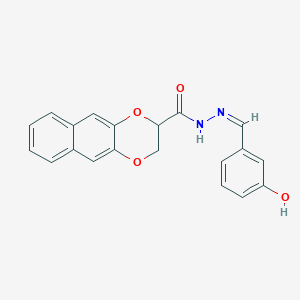 molecular formula C20H16N2O4 B5498885 N-[(Z)-(3-hydroxyphenyl)methylideneamino]-2,3-dihydrobenzo[g][1,4]benzodioxine-3-carboxamide 