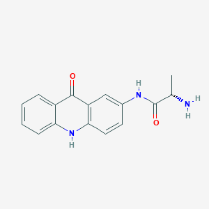 molecular formula C16H15N3O2 B054990 (2S)-2-Amino-N-(9-oxo-10H-acridin-2-yl)propanamide CAS No. 124656-62-8