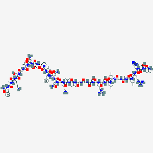 molecular formula C139H230N44O38 B549908 (2S)-N-[(2S)-4-amino-1-[[(2S)-1-[[(2S)-1-[(2S)-2-[[(2S,3R)-1-[[(2S)-4-amino-1-[[(2S)-1-[[2-[[(2S)-1-[[(2S)-6-amino-1-[[(2S)-1-[[(2S)-1-amino-1-oxo-3-phenylpropan-2-yl]amino]-1-oxopropan-2-yl]amino]-1-oxohexan-2-yl]amino]-3-hydroxy-1-oxopropan-2-yl]amino]-2-oxoethyl]amino]-3-methyl-1-oxobutan-2-yl]amino]-1,4-dioxobutan-2-yl]amino]-3-hydroxy-1-oxobutan-2-yl]carbamoyl]pyrrolidin-1-yl]-3-methyl-1-oxobutan-2-yl]amino]-1-oxo-3-phenylpropan-2-yl]amino]-1,4-dioxobutan-2-yl]-2-[[(2S)-6-amino-2-[[(2S)-2-[[(2S)-2-[[2-[[2-[[(2S)-2-[[(2S)-2-[[(2S)-2-[[(2S)-2-[[(2S)-2-[[2-[[(2S)-2-[[(2S)-2-[[(2S)-2-[[(2S)-2-[[(2S,3R)-2-[[(2S)-2-amino-3-methylbutanoyl]amino]-3-hydroxybutanoyl]amino]-3-(1H-imidazol-5-yl)propanoyl]amino]-5-carbamimidamidopentanoyl]amino]-4-methylpentanoyl]amino]propanoyl]amino]acetyl]amino]-4-methylpentanoyl]amino]-4-methylpentanoyl]amino]-3-hydroxypropanoyl]amino]-5-carbamimidamidopentanoyl]amino]-3-hydroxypropanoyl]amino]acetyl]amino]acetyl]amino]-3-methylbutanoyl]amino]-3-methylbutanoyl]amino]hexanoyl]amino]butanediamide CAS No. 119911-68-1