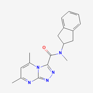 molecular formula C18H19N5O B5499209 N-(2,3-dihydro-1H-inden-2-yl)-N,5,7-trimethyl-[1,2,4]triazolo[4,3-a]pyrimidine-3-carboxamide 