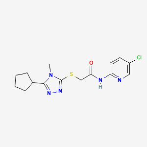 molecular formula C15H18ClN5OS B5499440 N-(5-CHLORO-2-PYRIDINYL)-2-[(5-CYCLOPENTYL-4-METHYL-4H-1,2,4-TRIAZOL-3-YL)SULFANYL]ACETAMIDE 