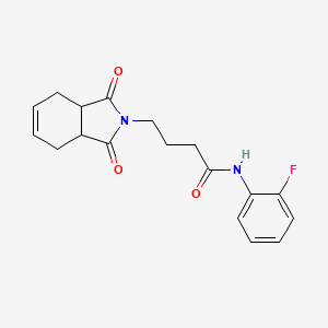 molecular formula C18H19FN2O3 B5499472 4-(1,3-dioxo-3a,4,7,7a-tetrahydroisoindol-2-yl)-N-(2-fluorophenyl)butanamide 