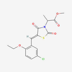 molecular formula C16H16ClNO5S B5499538 methyl 2-[(5Z)-5-[(5-chloro-2-ethoxyphenyl)methylidene]-2,4-dioxo-1,3-thiazolidin-3-yl]propanoate 