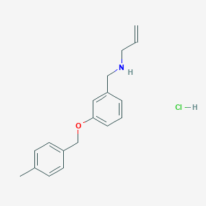 molecular formula C18H22ClNO B5499722 N-[[3-[(4-methylphenyl)methoxy]phenyl]methyl]prop-2-en-1-amine;hydrochloride 