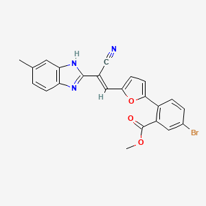 molecular formula C23H16BrN3O3 B5499770 methyl 5-bromo-2-{5-[(E)-2-cyano-2-(6-methyl-1H-benzimidazol-2-yl)ethenyl]furan-2-yl}benzoate 