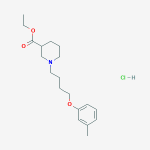 molecular formula C19H30ClNO3 B5499789 Ethyl 1-[4-(3-methylphenoxy)butyl]piperidine-3-carboxylate;hydrochloride 
